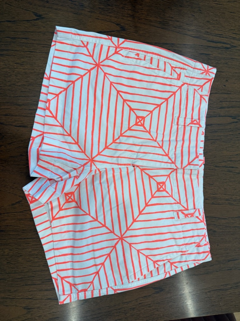 Vineyard Vines White & Coral Striped Shorts